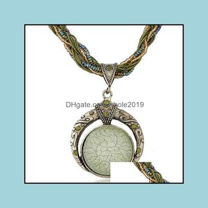 Pendant Necklaces Handmade Bohemian Necklace Retro Disc Charming Rice Beads Drop Delivery Jewelry Pendants Dh4Jc