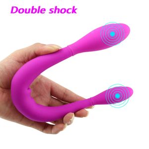 Weibliches Sexspielzeug, Produkte für Erwachsene, Doppelkopf-Vibrator, weibliche Masturbation, Massage, AV-Stick, lesbisch