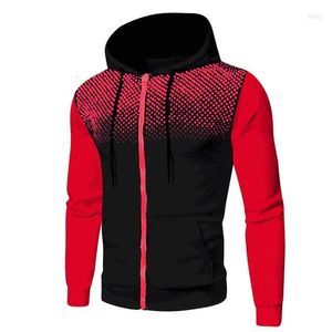 Men's Hoodies Men's Winter Slim Fit Hooded Sweatshirt Outwear Warm Coat Jacket Fashion Polka Dot Zipper Mens Clothing Outerwear