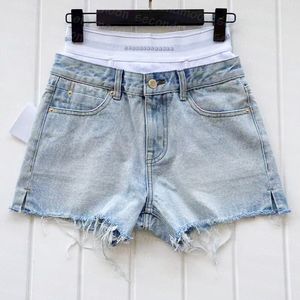 Brief Drucken Kurze Jeans Frauen Hohe Taille Shorts Frühling Sommer Sexy Hosen Mode Atmungsaktive Hose