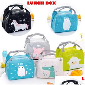 Storage Bags 2021 Cartoon Cute Lunch Bag For Women Girl Kids Children Thermal Insated Box Tote Food Picnic Milk Bottle Drop Delivery Dhtpp