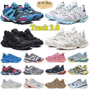 Luxury merkontwerper Men Women Casual Shoes Track 3 3.0 Triple White Black Sneakers Tess.S. Gomma lederen trainer nylon geprinte platform trainers schoen met doos stofzak