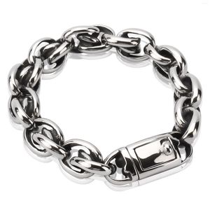 Link Bracelets Premium Mens Stainless Steel Blackened Rolo Chain Wheat Bracelet With Spring Clasp