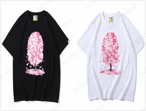 Mężczyzn T Shirt Shark Designer koszule Kobiety koszulka graficzna ubrania ubrania czyste bawełniane sakura kamuflaż litera drukowana pianka piankowa pianka
