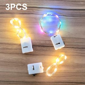 Strings 3Pcs Smart Flashing Restaurant Fast And Slow Lights With 3 Button Battery Decoration LED String Christmas Wedding Party