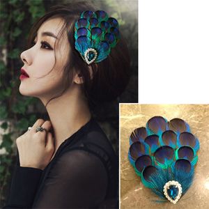 Headwear Hair Accessories Elegant Women Clips Fashion Peacock Feather Pins Luxurious Party Barrettes Pins Pin 230112