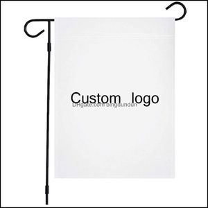 Banner Bandiere Sublimazione Blank Garden Flag American Park Trasferimento di calore Stampa Striscioni bianchi Dimensioni 30X45Cm Wy1277 Drop Delivery Home Otytg