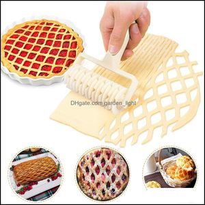 Other Home Garden Baking Tools Pl Net Wheel Knife Pizza Pastry Lattice Roller Cutter For Dough Cookie Pie Craft Kitchen Tool Drop D Dhrbg