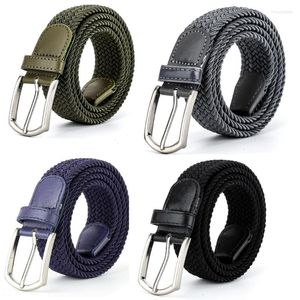 Belts Female Casual Knit Pin Buckle Men Belt Woven Cloth Elastic Braided Stretch 3XUA