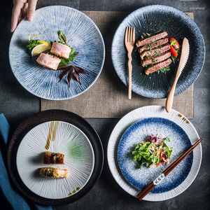 Plates Japanese-style Tableware Ceramic Plate Breakfast Sushi Flat Home Creative Steak Western Dinner Set
