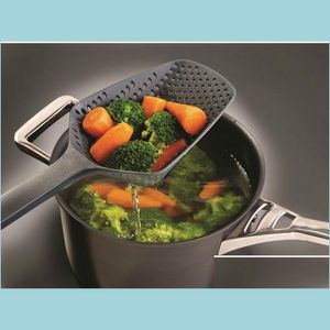 Cooking Utensils Creative Shovels Food Strainer Scoop Nylon Spoon Drain Gadgets Large Colander Soup Filter Household Kitchen Drop De Dhws2