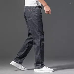 Męskie dżinsy w cienkich bawełnianych męskich męskich miękkich miękkich spodłach chłopiec workowate szerokie spodnie na nogach mężczyzna duży rozmiar 40 42 44 4