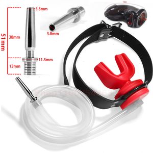 Bondage Piss Orinatoio Flusso in bocca Gag Catetere uretrale Plug Fetish Harness Slave BDSM Giochi per adulti gay Giocattoli sessuali per uomo 230113