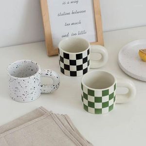 Mugs Simple Design Ink Dots Thick Handle Ceramics Coffee Mug Milk Tea Office Cups Drinkware The Birthday Gift For Friends