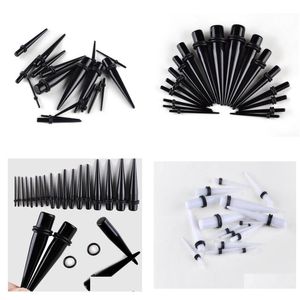 Delici kitler 18pcs/set 1.610mm akrilik musluklar kulak tıkaçları ölçme kiti esneme kiti kadınlar vücut mücevher punk tarzı bırakma dhdxe