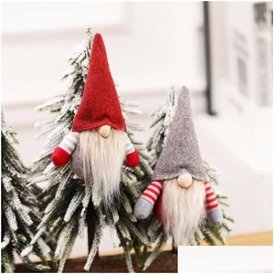 Christmas Decorations Handmade Swedish Gnome Scandinavian Tomte Santa Nisse Nordic Plush Elf Toy Table Ornament Xmas Tree Drop Deliv Dh4Ts