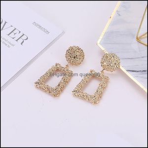 Stud Big Vintage ￶rh￤ngen f￶r kvinnor Fashion Jewelry Trend Gold Color Geometric Statement Earring Drop Delivery DHGSE