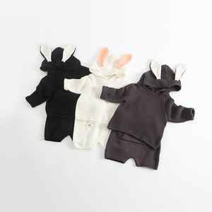 Clothing Sets Christmas Clothes For Boys 2023 Toddler Girls Cute Knitted Kids Hooded Sweaters Shorts 2pcs Set 1-3Y