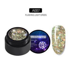 Nagelgel toppkvalitet runda fodral mousserande paljetter gelpolish bl￶t av polsk konst gl￤nsande diamant naglar uv lim droppleverans h￤lsa beau dhhkn