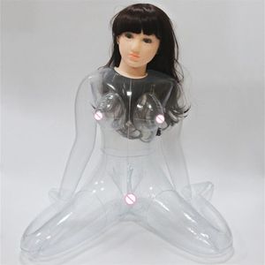 65 cm przedmioty kosmetyczne PVC Przezroczysta nadmuchiwana sztuka Kobieta manekin lalka nazwa Mężczyzna urządzenie M-Lżowce kubek pistoletowy z głową włosów