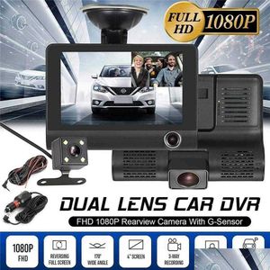 Car Dvrs 4.0 Inch Cardvr 3 Cameras Lens Dash Camera Dual With Rearview Video Recorder Cam Registrator Csv Drop Delivery Mobiles Moto Dh8Bl