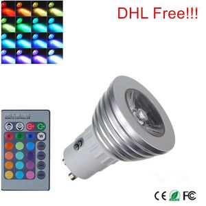 !!! 3W GU10 RGB LED-gl￶dlampa 16 F￤rgf￶r￤ndringslamp Spotlight AC110-240V f￶r hemfestdekoration med IR-fj￤rrkontroll