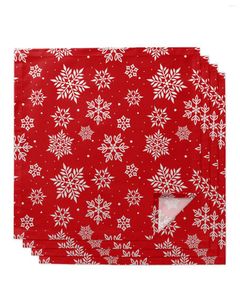 Table Napkin Christmas Snowflake Texture Red For Wedding Party Printed Placemat Tea Towels Kitchen Dining