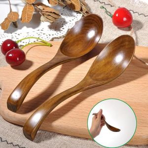 Flatware Sets Wooden Spoon Fork 1pcs/17.5cm Natural Wood Japanese-style Environmental Tableware Cooking Honey Coffee Mixing