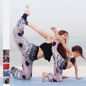 Moderdotter Familj som matchar sportblomare Casual tryckt Thailand Nepali Yoga Pants Wild Loose Pants Byxor