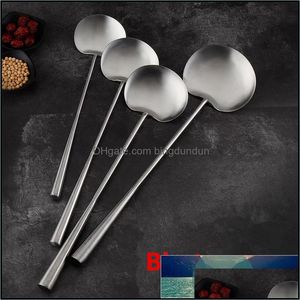 Fruit Vegetable Tools Stainless Steel Big Long Handle Spata Spoon Scoop Restaurant Canteen Chef Large Pot Shovel Kitchen Utensil S Otc6E