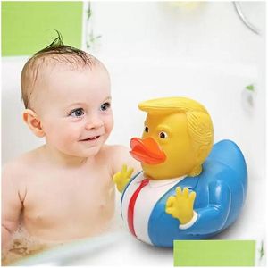 Andra badtoalettförsörjningar Trump Duck Toy PVC Dusch Floating USA President Doll Water Novelty Kids Gifts Drop Delivery Home Garden DHCCF