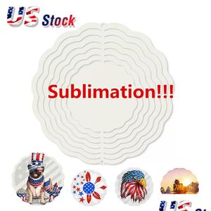 Christmas Decorations 2023 10 Inch Blank Sublimation Wind Spinner Sublimat Metal Painting Ornament Double Sides Sublimated Blanks Di Dhrks