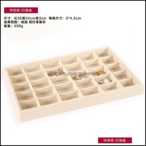 Smyckestativ Linen Organiserbrickor Stapble Necklace Ring Showcase Jewely Display Storage Tray Portable 923 Q2 Drop Delivery Pac Dhcrj