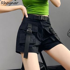 Kvinnors shorts last kvinnor fickor hög midja sommar koreansk stil studenter tunna löst alla matchar casual wide ben harajuku kläder design 230112
