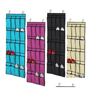 Storage Holders Racks Top Selling 20 Pocket Nonwoven Fabric Over The Door Shoe Organizer Space Saver Rack Hanging Hanger Drop Deli Dhxsj