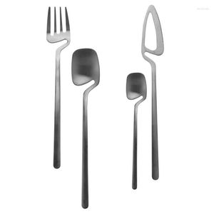 Dinnerware Sets Matte Cutlery Set Stainless Steel Dinner Tableware Flatware Knife Fork Spoon Party Set(4 PCS)