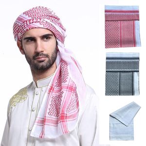 Modegesichtsmasken Hals Giterin Islamische saudi arabische Dubai Kopfschal Mann traditionelle Kostüme Muslim Accessoires Turban Betenhut Plaid 140140 cm 230106