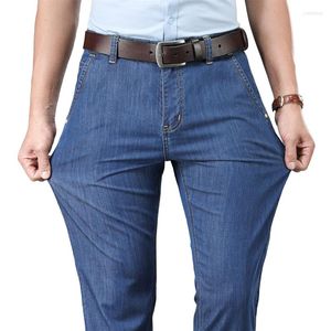 Herren-Jeans, Herren, Frühling, gerade, locker, leicht, Stretch, Herbst, klassisch, Business, lange Hose, lässig, dünn, Denim, Übergröße 40