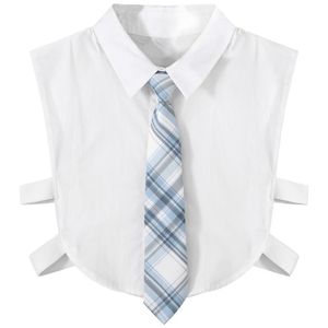 Bow Ties Children White Shirts Half Top Style Fake Collar With Necktie For Graduation PerformanceBow