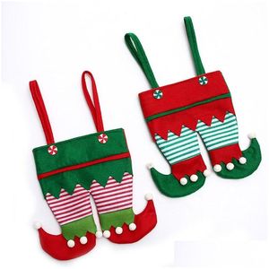 Christmas Decorations Non Woven Fabric Elf Stocking Candy Bag Kids Xmas Party Decoration Ornament Gift Za5052 Drop Delivery Home Gar Dhpj2