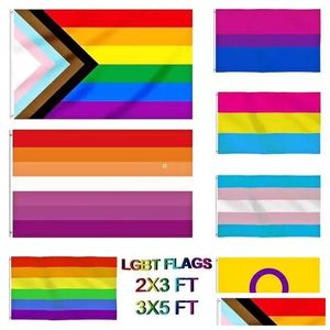 Banner Flags DHS Eşcinsel Bayrak 90x150cm Gökkuşağı Şeyler Gurur Biseksüel Lezbiyen Pansexual LGBT Aksesuarlar Dalgalanan Teslimat Ev Bahçe Festivali Dhoyp