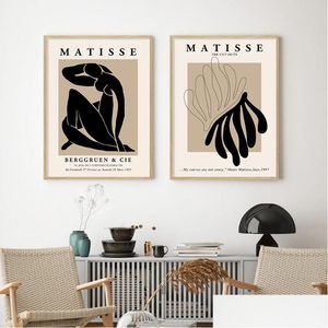 Paintings Vintage Canvas Painting Abstract Henri Matisse Posters Nude Wall Art Feminist Floral Print Picture Living Room Home Decor Dhuv0