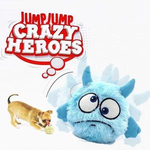 Dog Toys жевает интерактивное монстр плюшевый хихиканье Шат Shake Crazy Bouncer упражнение электронное для щенков Motorized Entertainment Pets 230113