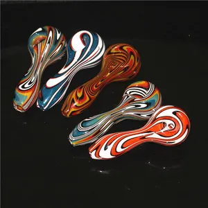 Mini Glass Pipes Handmade Pyrex Smoking Pipe Funny Bong Spoon Smoking Accessories Dry Herb Hand Pipe