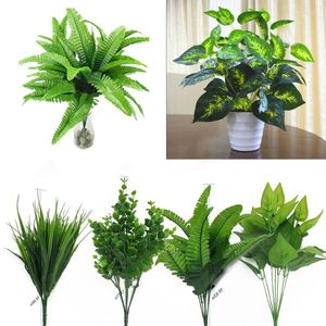 Fleurs décoratives Grand 30CM Evergreen Plante Artificielle Réaliste Bush Plantes En Pot En Plastique Arbre Vert Maison Jardin Bureau Décor De Mariage