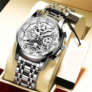 Zegarek na rękę koła zamachowe obrotowe okno zegarki męskie luksusowy moda świetlista auto data menu kwarcowy Waterproof Waterproof Clock Relogio Relogio 230113
