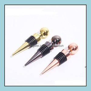 Bar Tools Sier Rose Gold Metal Red Wine Stopper f￶r Champagne Bottle Cap Lagring Plug Kitchen Accessories RRA12659 Drop Delivery Hom OTFW6