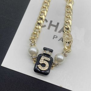 Link Chain 22 New 5 Black perfume Bottle Bracelet Small Fragrance Light Gold Pearl Temperament New Versatile Fashion Girl T230112 1