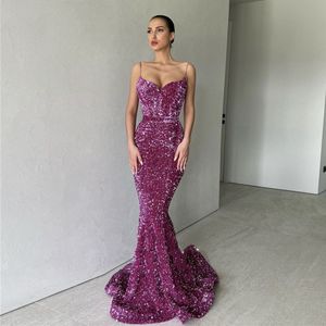 Sexig älskling Stripless paljetter Långa kvällsklänningar 2023 för kvinnor Dubai Prom Formal Dress for Women Event Party -klänningar