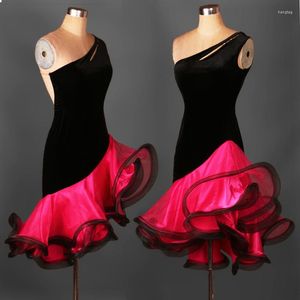 Stage Wear Latin Dance Dress Donne Nappa Elegante Sexy Tango Ballroom Salsa Ballo Della Fase Costumi Delle Del Merletto Latino